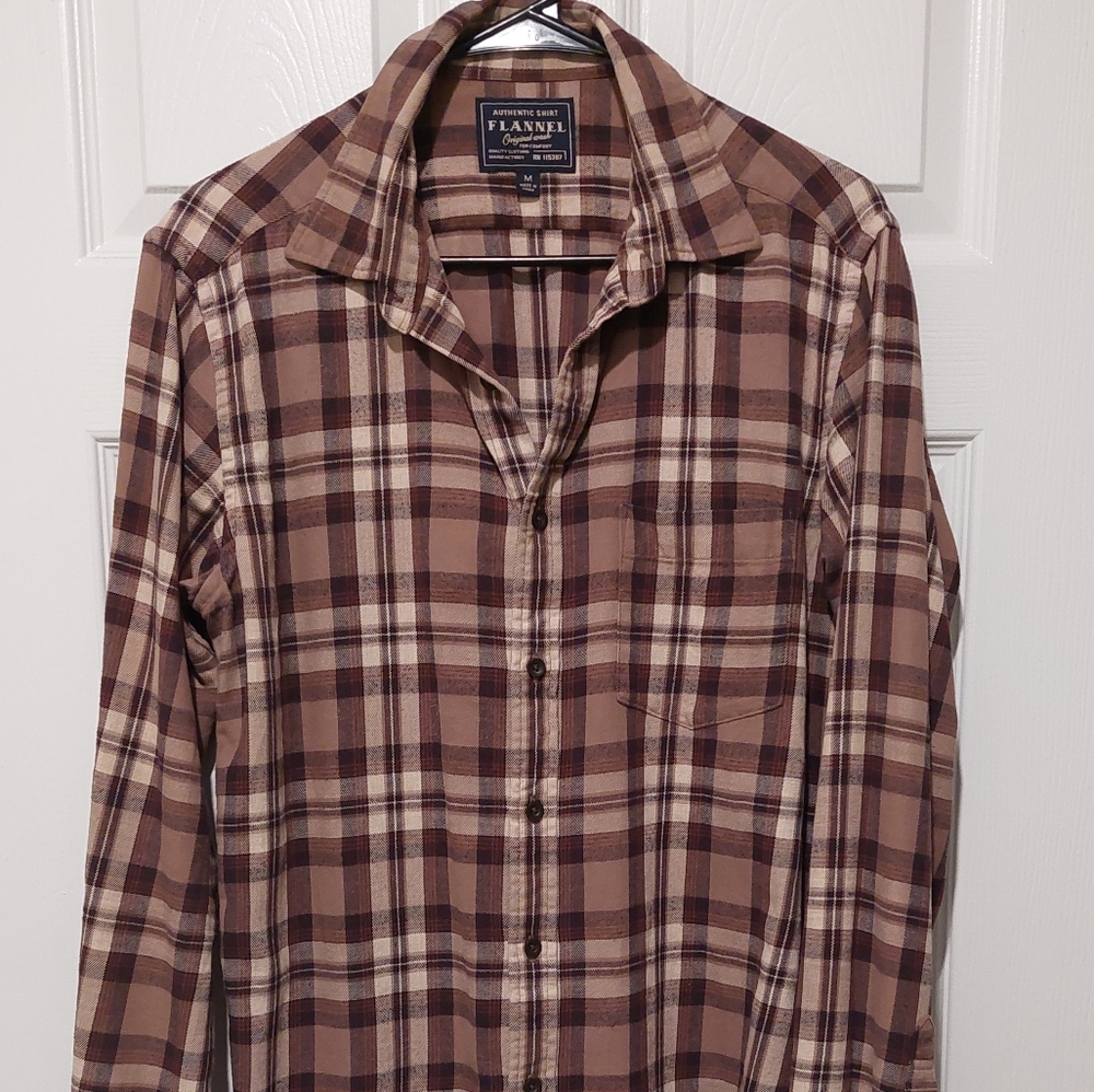 Long Sleeve Brown Flannel Shirt